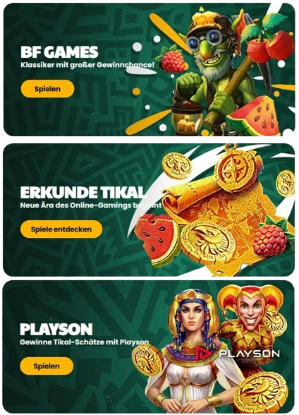 Podgląd strony afiliacyjnej Tikal Casino